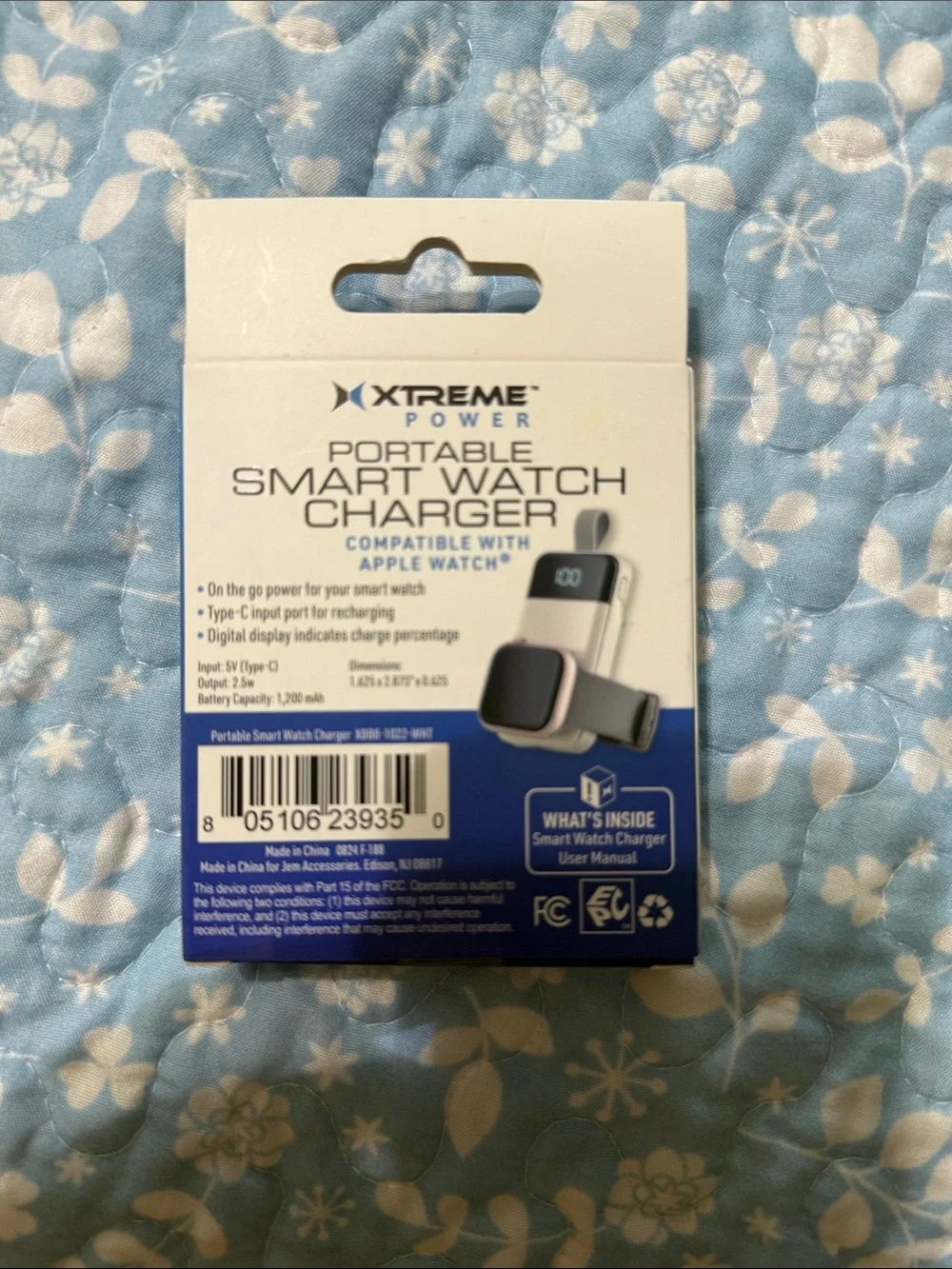 Portable Smart Watch Charger - White